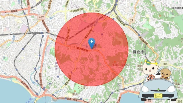 TOMO鎌倉から半径2kmエリア